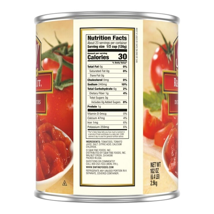 S&W 美國進口切塊蕃茄 2.89 公斤