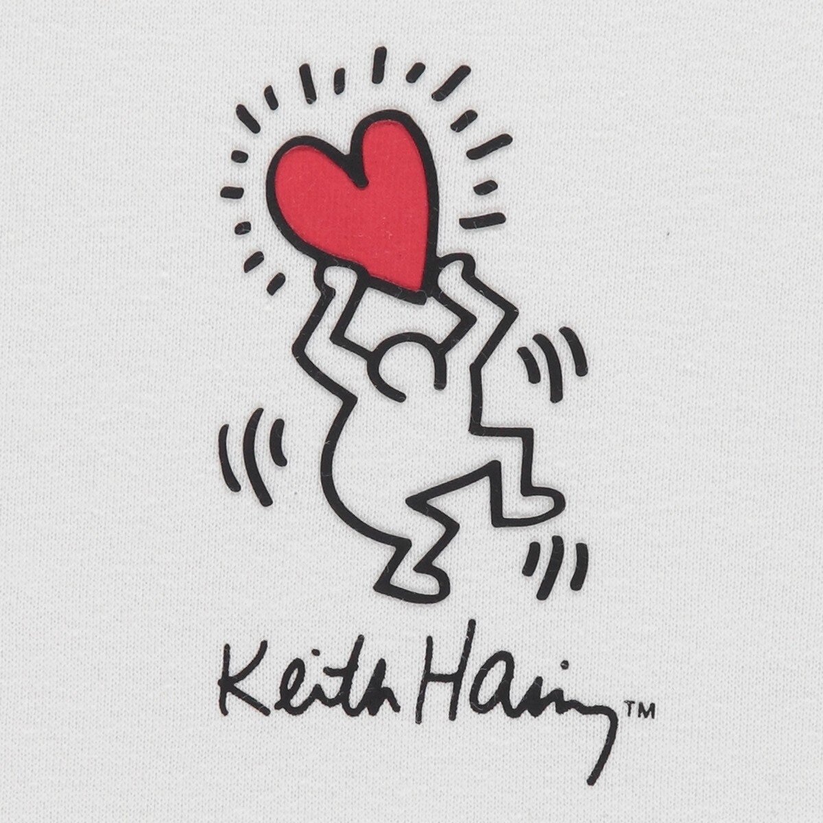 Keith Haring 兒童刷毛長袖連帽上衣 白 L