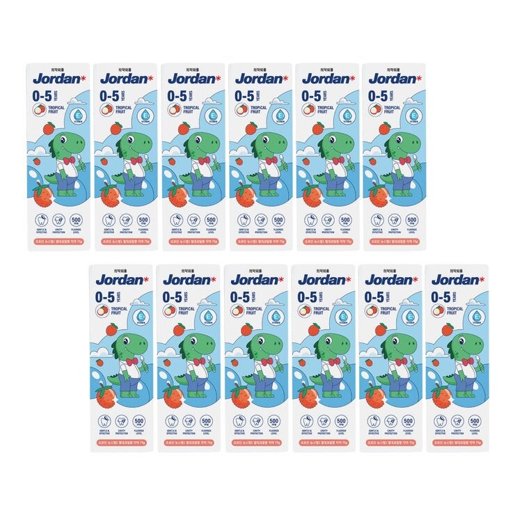 Jordan 0-5歲 兒童分齡含氟牙膏 含氟500ppm 荔枝口味 75公克 X 12入 Jordan 0-5歲 兒童分齡含氟牙膏 含氟500ppm 荔枝口味 75公克 X 12入