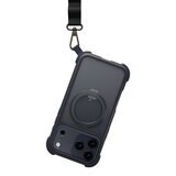 MAGEASY Odyssey Stand M 超軍規防摔磁吸支架手機殼 iPhone 17 Pro Max(皮革午夜) + 鏡頭保護貼Lenz(珊瑚) + Vetro 9H 鋼化玻璃保護膜