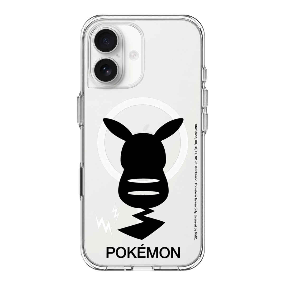 Rhino Shield iPhone 17 Clear (Kompatibel dengan MagSafe) Casing Drop Case Transparan Anti-Menguning Siluet Belakang Pokémon Pikachu + Pelindung Kaca Tempered Anti-Sinar Anti-Blu-ray 9H