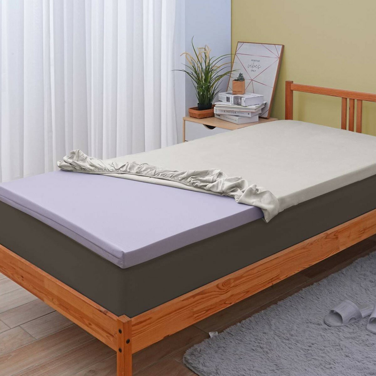 睡綿綿 單人舒眠記憶釋壓床墊 91公分 X 190公分 X 5公分 灰