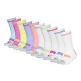 Puma 兒童中筒襪 10入組 粉紫白