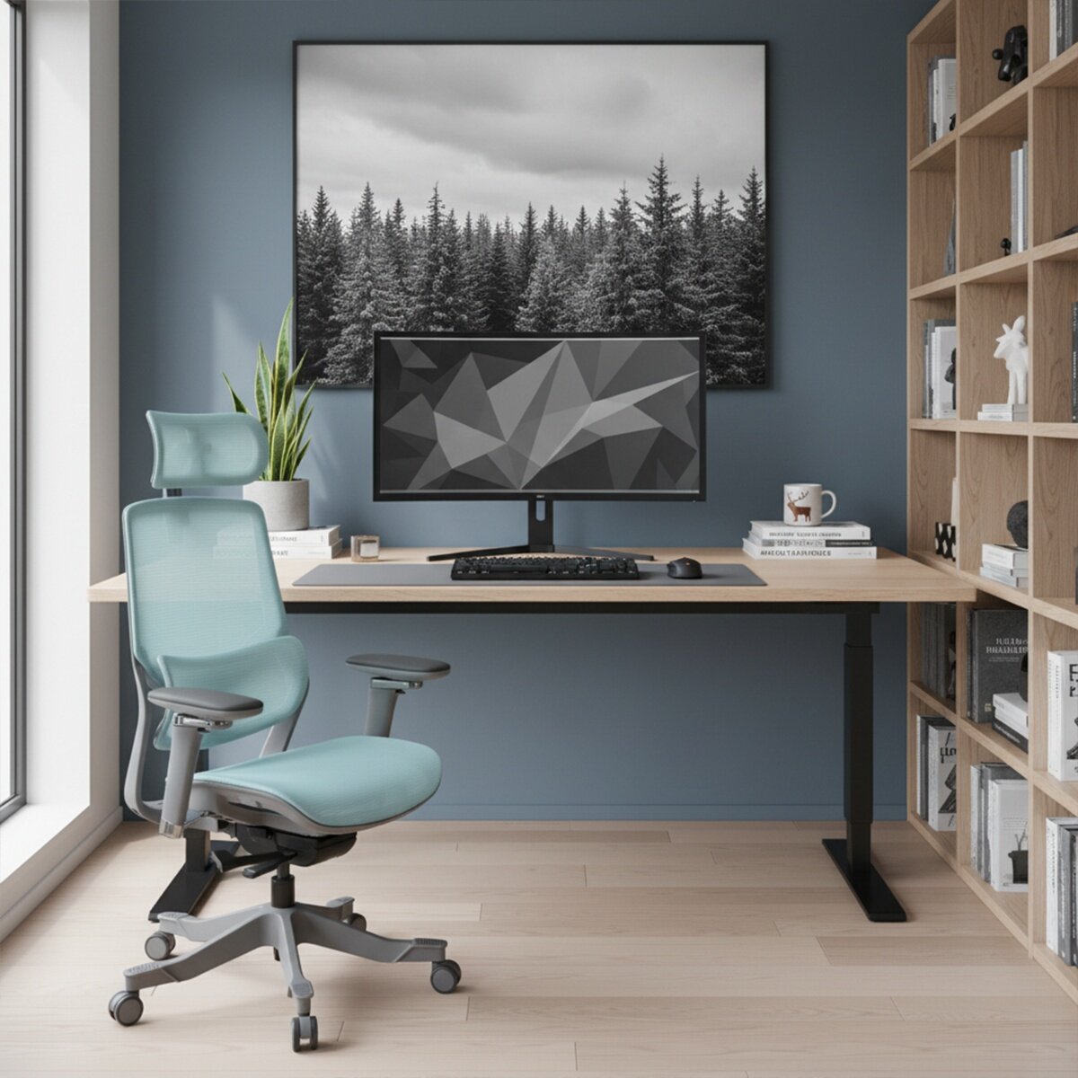 ERGOKING S5 人體工學椅 灰框藍網