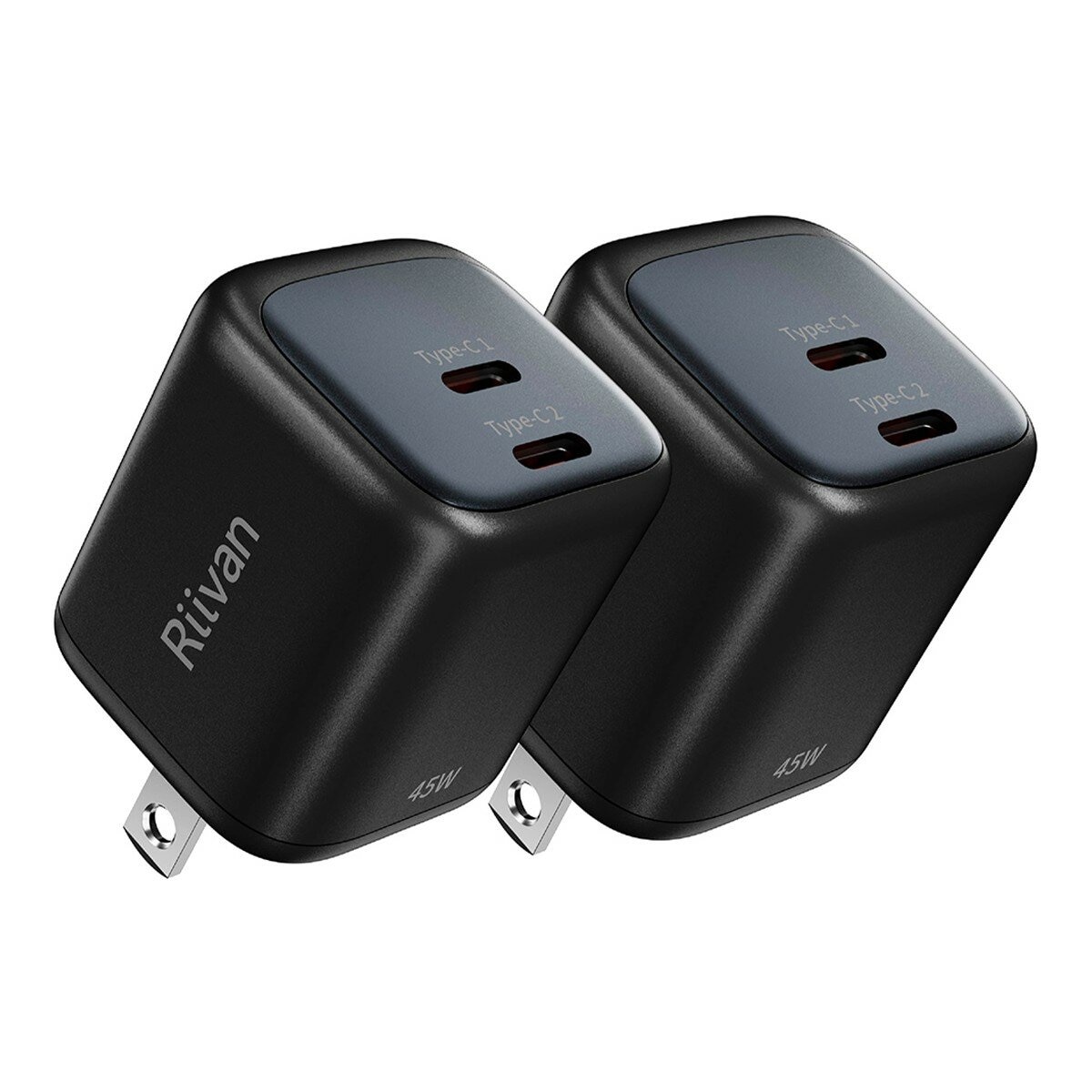 Riivan 45W GaN 氮化鎵迷你電源供應器2入組