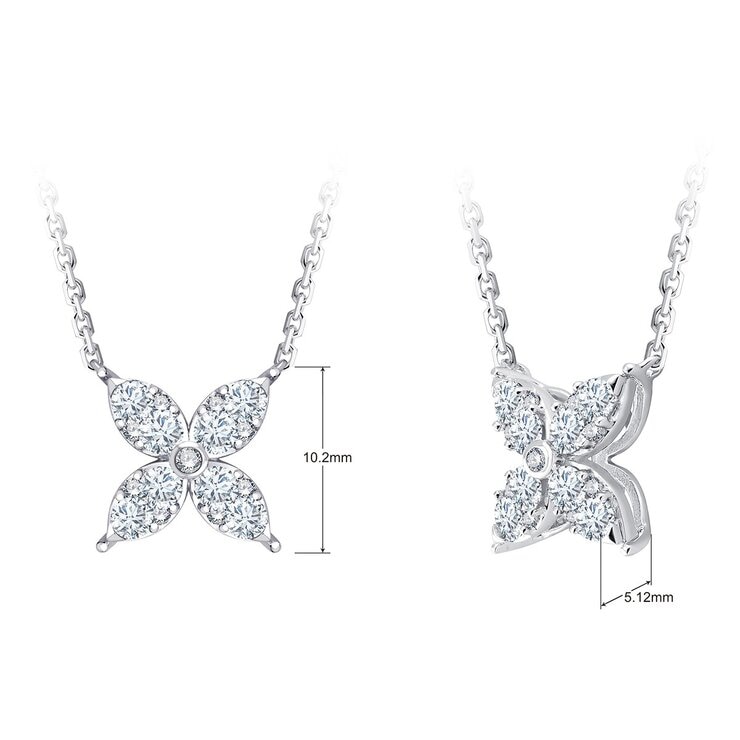 0.50 克拉 14K白K金 圓形鑽石項鍊 VS2/I