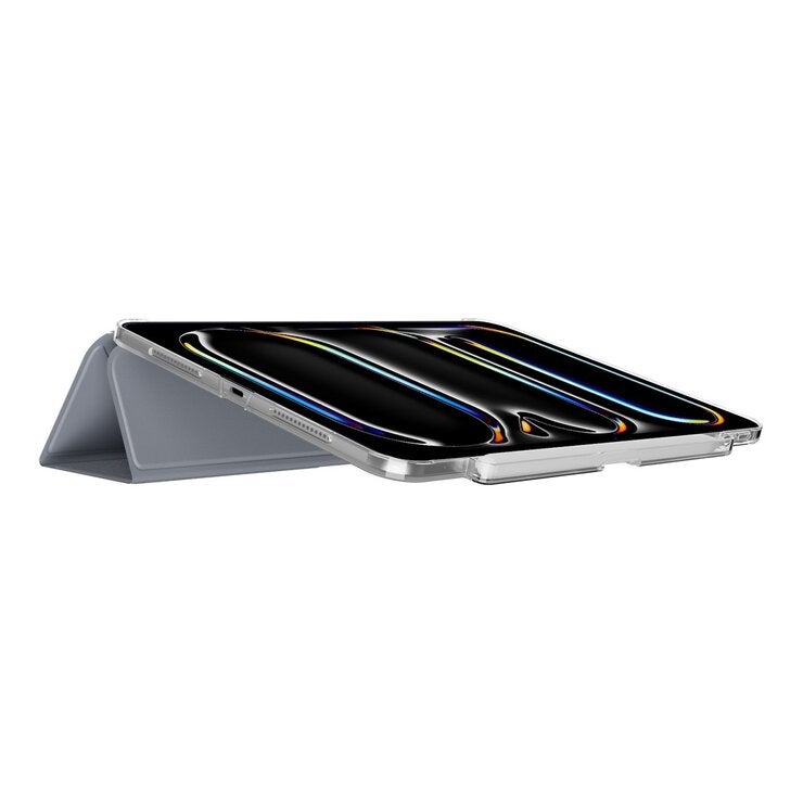 MAGEASY Facet 全方位支架透明背蓋保護套 (筆槽款) 適用於 2024 iPad Pro 13吋 阿拉斯加藍 MAGEASY Facet 全方位支架透明背蓋保護套 (筆槽款) 適用於 2024 iPad Pro 13吋 阿拉斯加藍