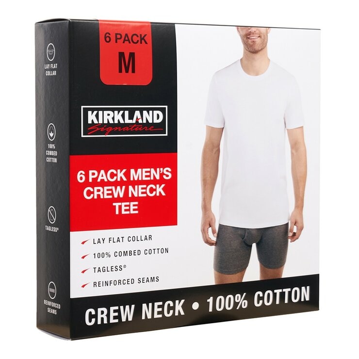 科克蘭 男短袖圓領上衣 6入 M