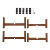 陶瓷花盆 2件組 附竹製盆架