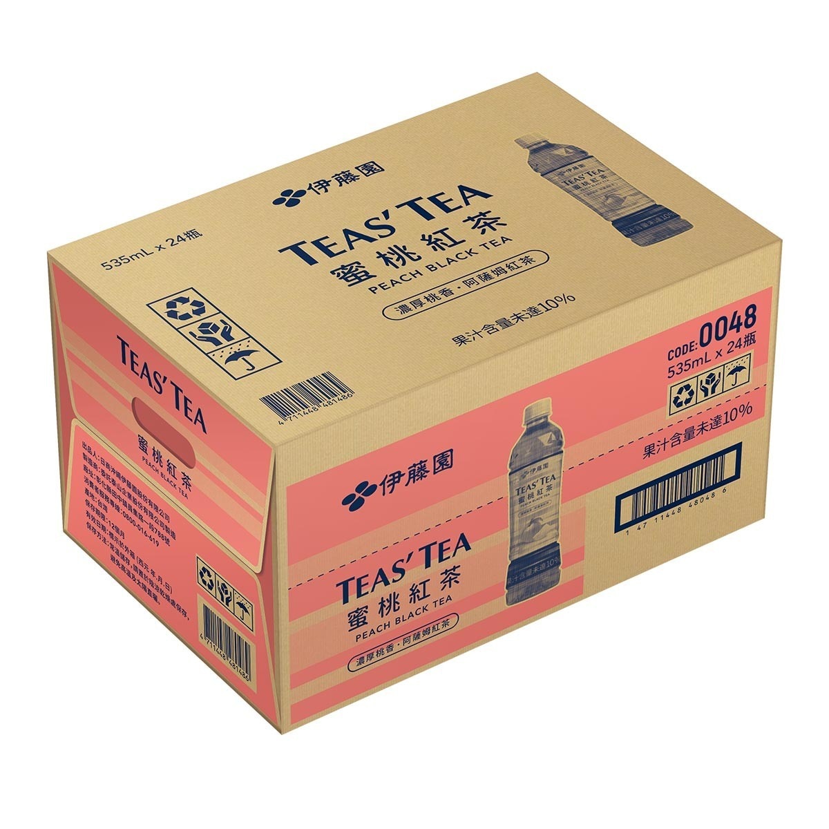 Ito-En 伊藤園 Teas' Tea 蜜桃紅茶 535毫升 X 24瓶