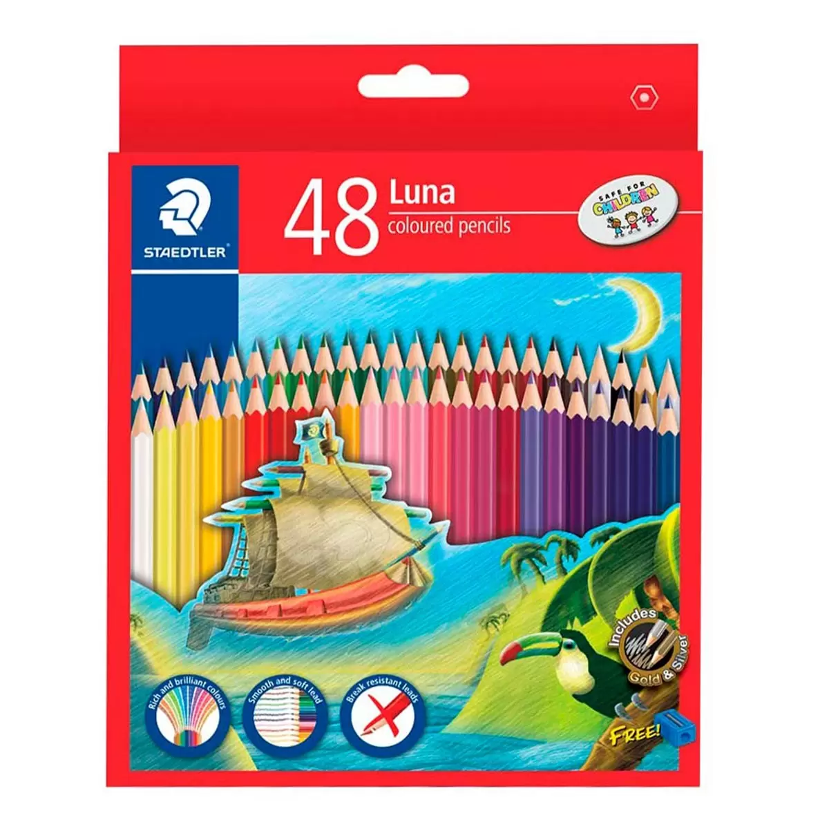 施德樓 Luna油性色鉛48色紙盒裝 X 3盒