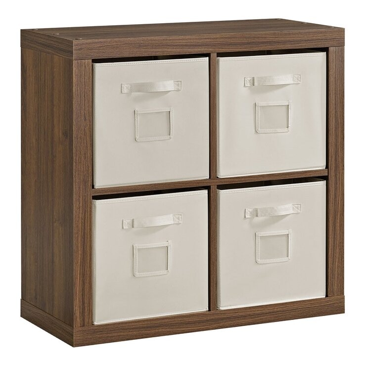 Bayside Furnishings 四格櫃2入 附8個儲物籃 79公分