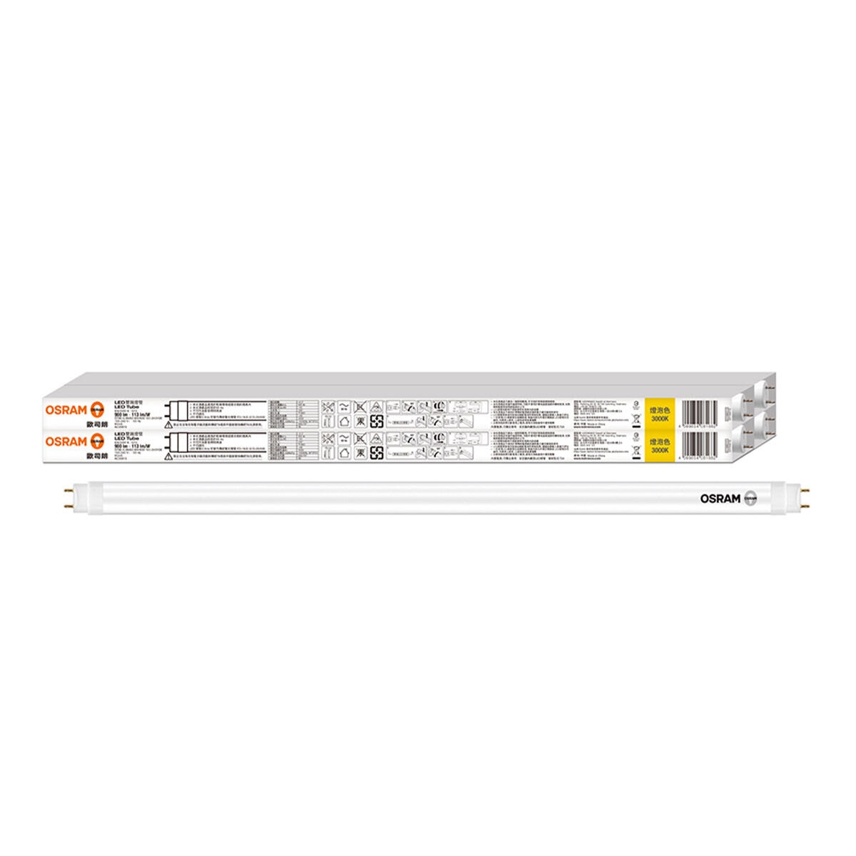 歐司朗 朗德萬斯 T8 8W 2呎 LED雙端燈管 4入 黃光