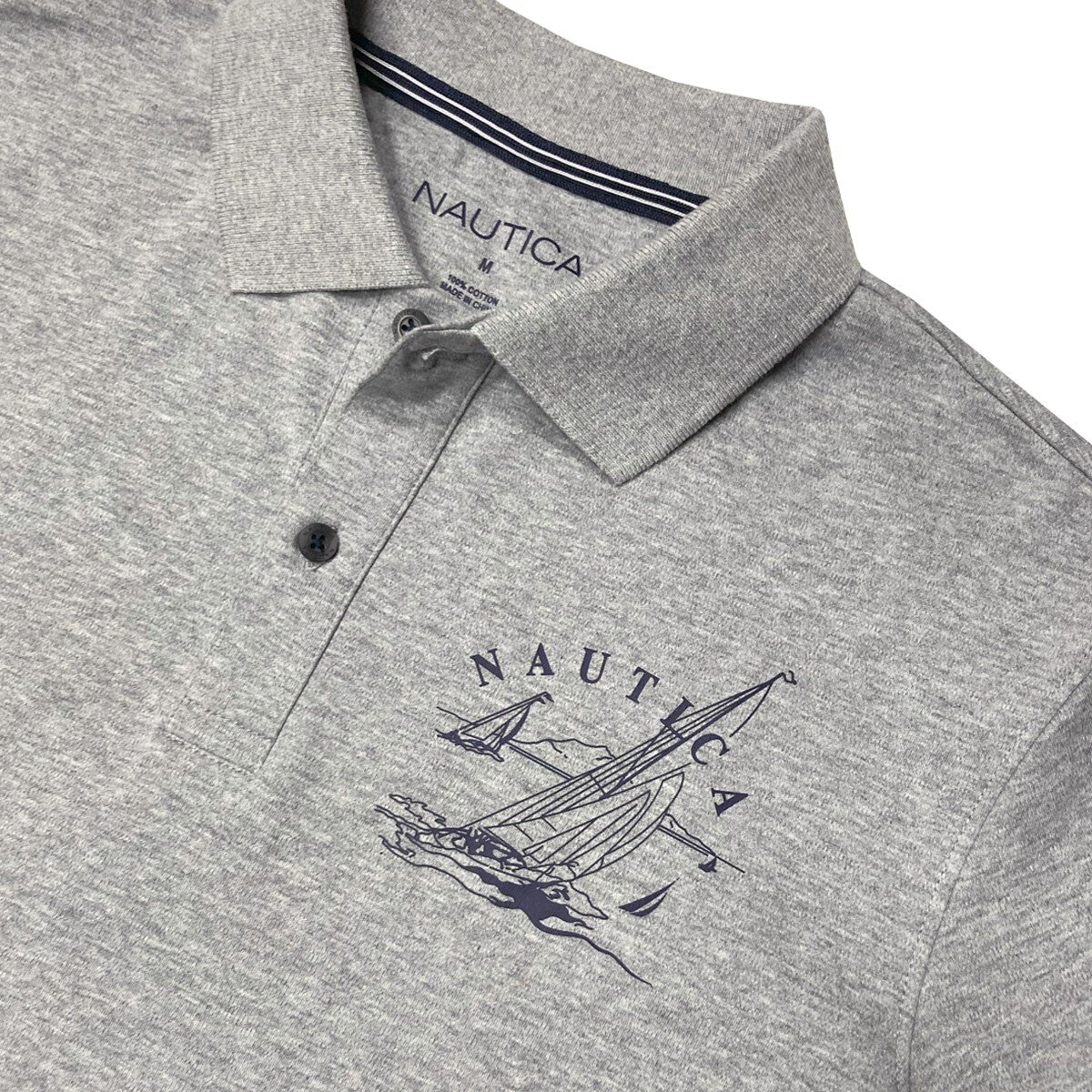 Nautica 男短袖 Polo上衣 灰色