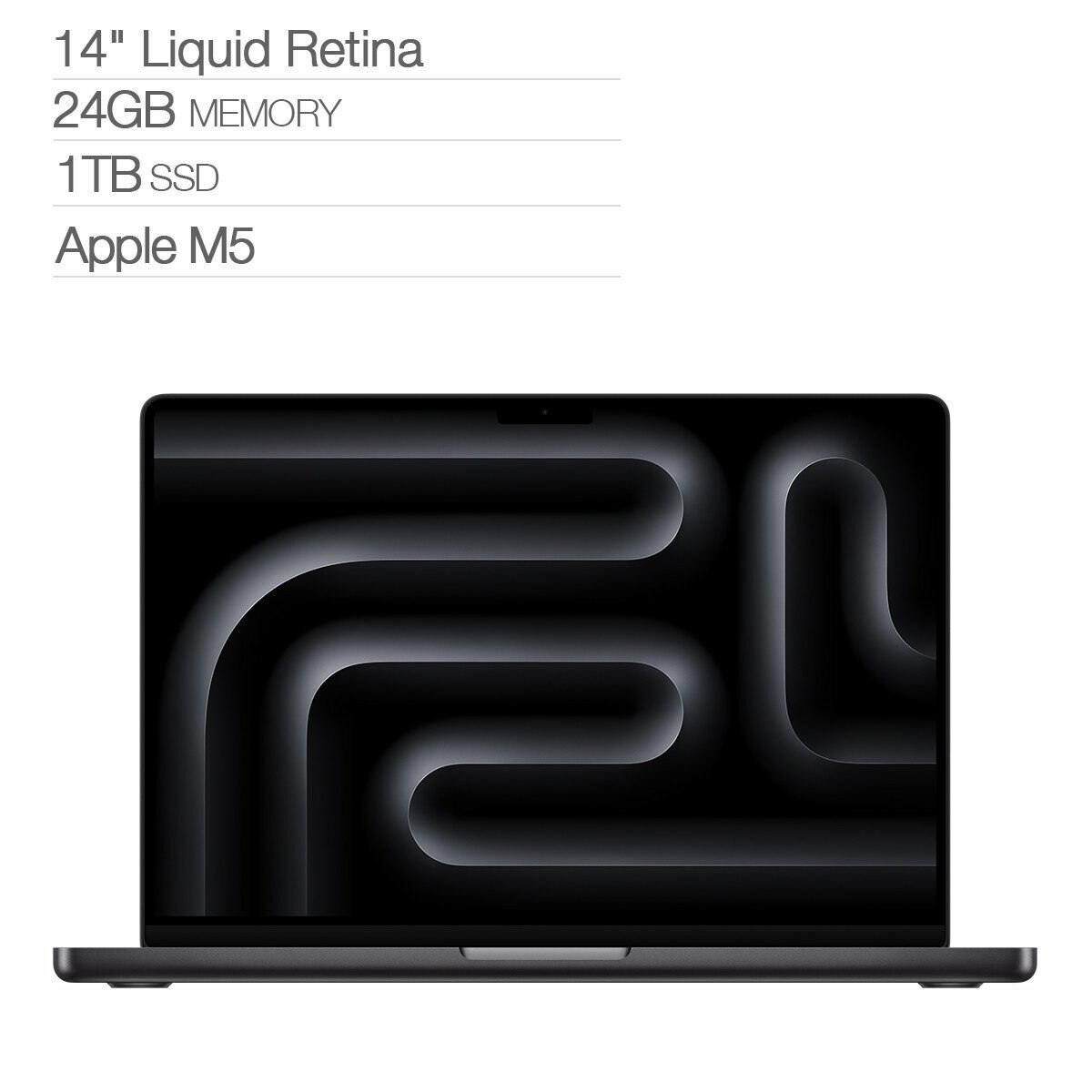 Apple 14 吋 MacBook Pro M5晶片 10核心CPU 10核心GPU 24GB 1TB SSD 太空黑色