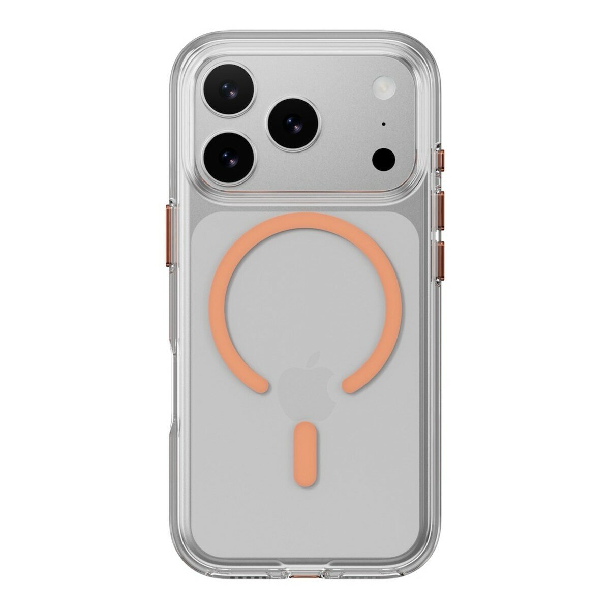MAGEASY Bright M 不發黃軍規磁吸透明殼 iPhone 17 Pro(珊瑚磁圈) + 鏡頭保護貼Lenz鈦合金(鈦白) + Vetro 9H 鋼化玻璃保護膜
