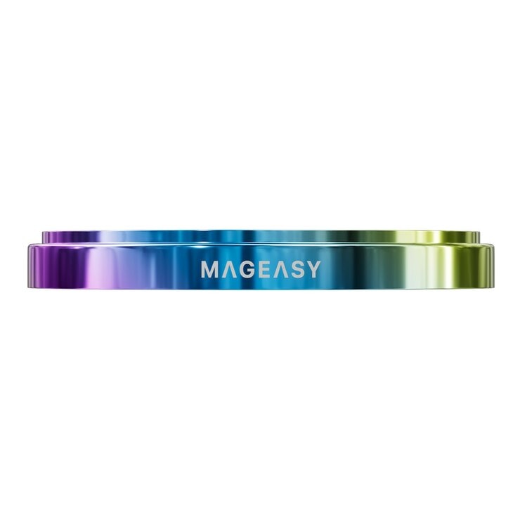 MAGEASY MagStand 360 M 磁吸旋轉支架防摔手機殼 iPhone 17 Pro(透明) + 鏡頭保護貼Lenz(炫彩) + Vetro 9H 鋼化玻璃保護膜