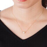 0.08克拉鑽石6.0公厘-6.5公厘 Akoya 珍珠項鍊
