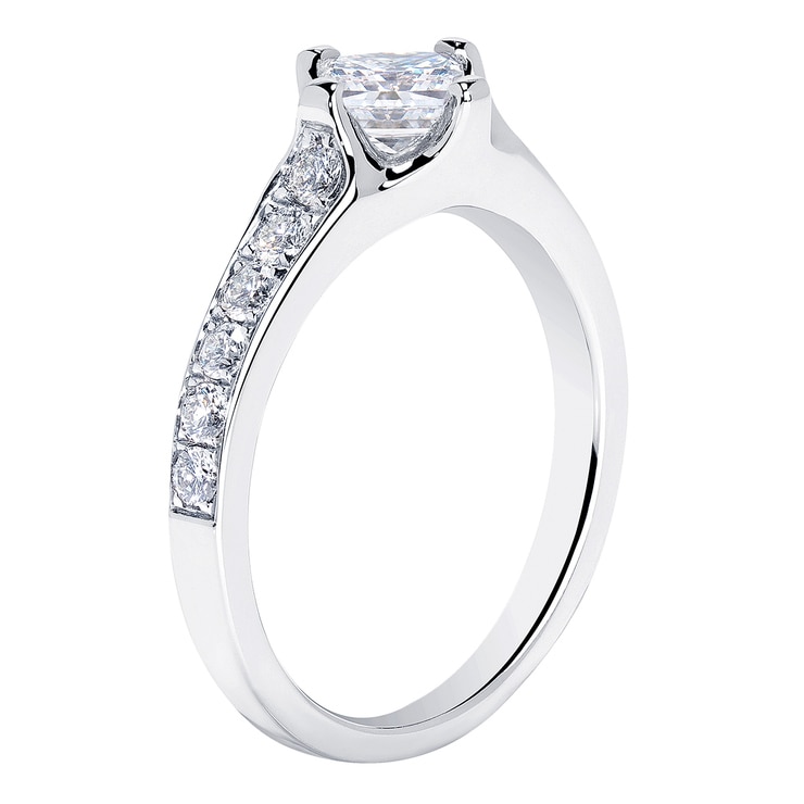 1.08克拉 鉑金方形鑽石戒指 VS2/I