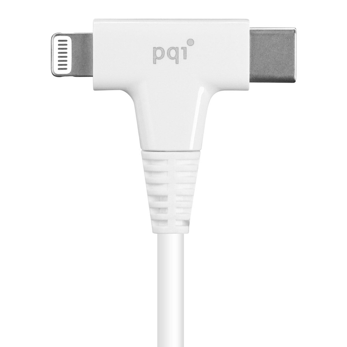 PQI 35W 雙孔氮化鎵 PD/QC3.0 快速充電器 附二合一 USB-C to USB-C/Lightning 雙頭充電線 120公分