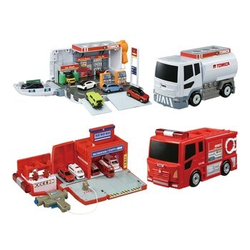 Tomica 變形消防局 / 加油站 附1台小車 / 3歲以上