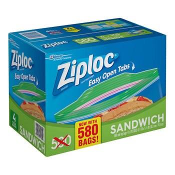 Ziploc 可封式三明治保鮮袋 580入 Ziploc 可封式三明治保鮮袋 580入