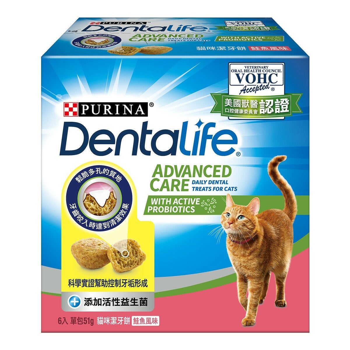 Purina DentaLife 成貓潔牙餅 鮭魚風味 51公克 X 6入