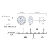 18K白K金圓形鑽石項鍊耳環組 VS2/I