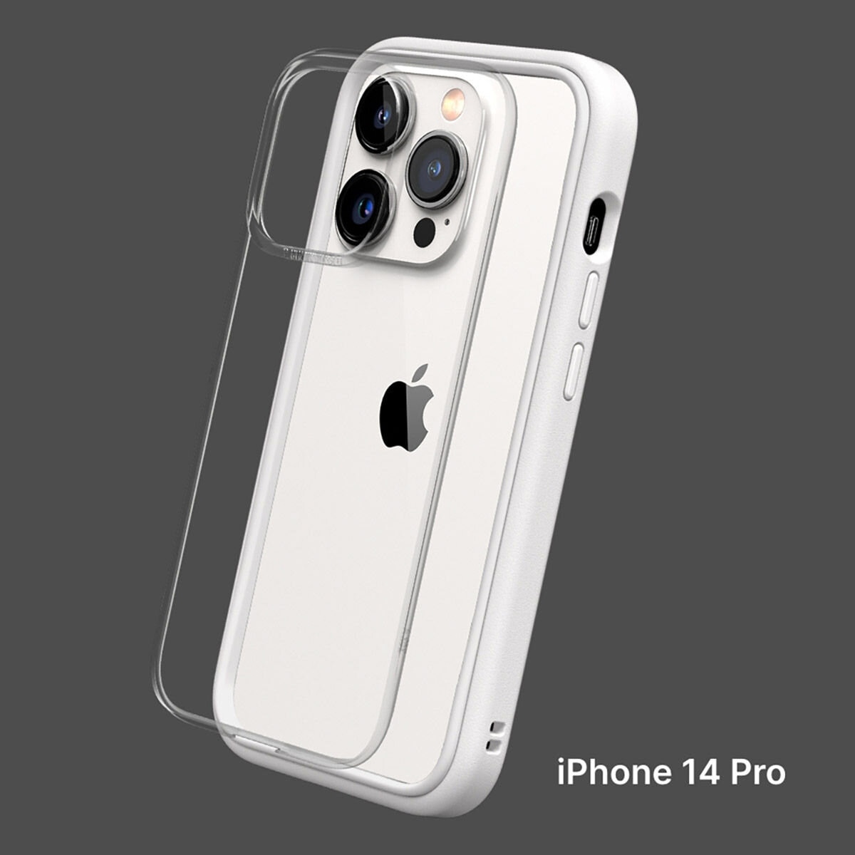 犀牛盾 iPhone 14 Pro MOD NX 防摔手機殼 + 9H 3D滿版螢幕玻璃保護貼 白