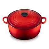 Le Creuset 雙耳圓形鑄鐵鍋 含電木頭鍋蓋 26公分 櫻桃紅