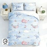 Caliphil 單人四季被附枕套 150公分 X 180公分 鯨魚樂園