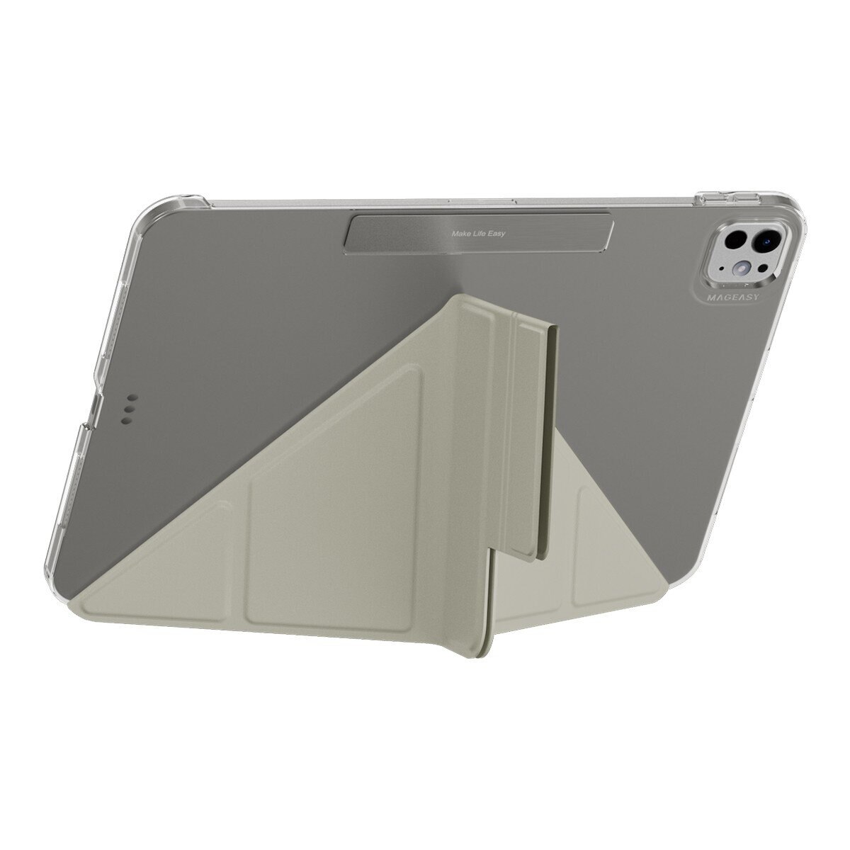 MAGEASY Facet 全方位支架透明背蓋保護套 2024 iPad Pro 11吋 星光灰
