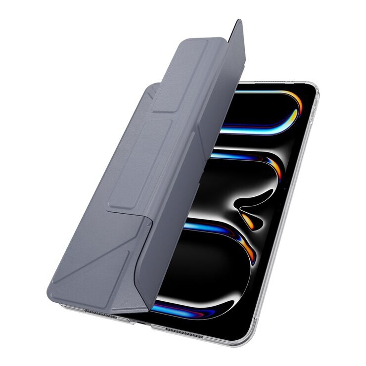 MAGEASY Facet 全方位支架透明背蓋保護套 2024 iPad Pro 11吋 阿拉斯加藍