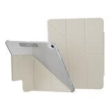 MAGEASY Facet 全方位支架透明背蓋保護套 適用於 2024 iPad Air 13吋 2025 M3 / 2024 M2 星光白