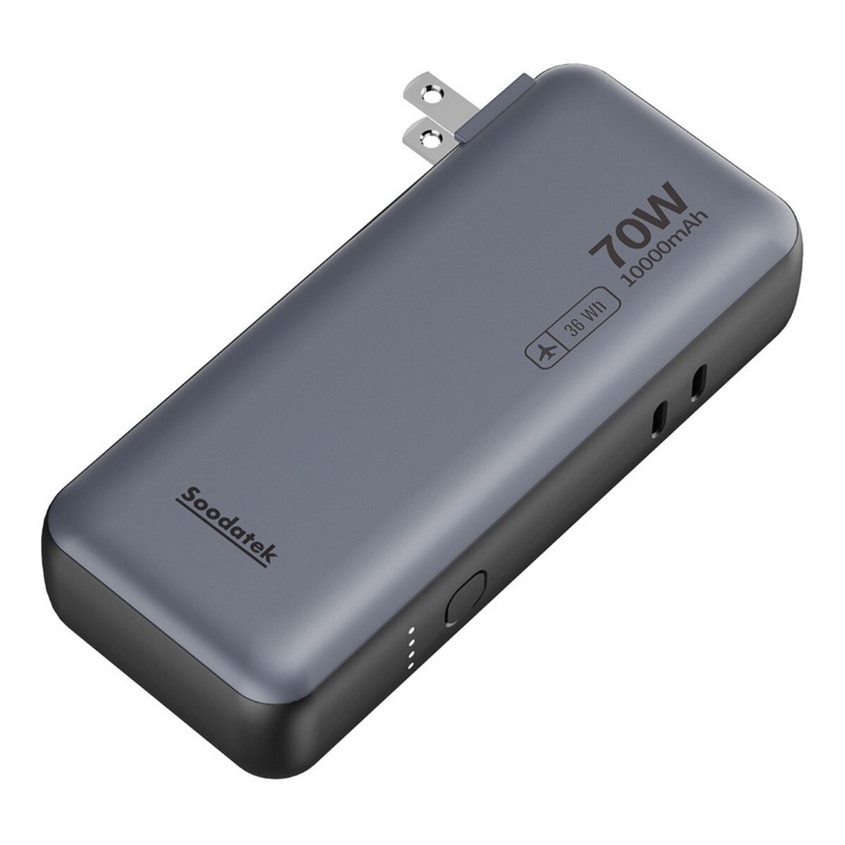Soodatek 二合一旅充式10000mah 行動電源 (帶AC插頭)