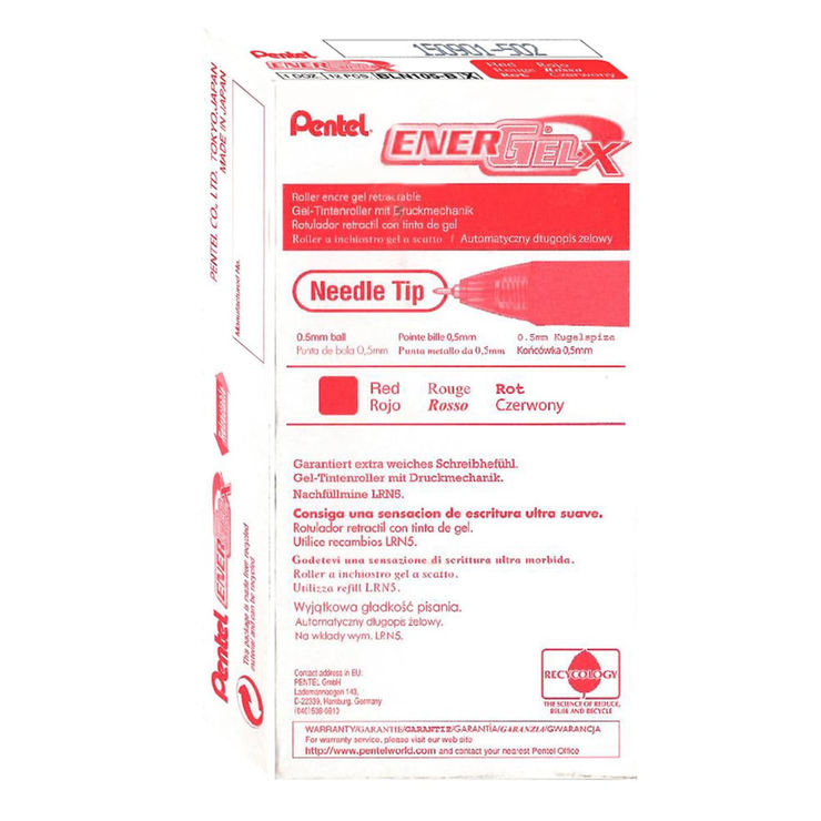 Pentel ENERGEL 極速鋼珠筆 0.5公釐 X 12支 紅 Pentel ENERGEL 極速鋼珠筆 0.5公釐 X 12支 紅
