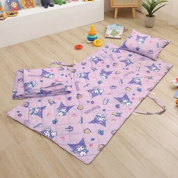 收納型卡通兒童睡袋 3件組 酷洛米 莓果幻想