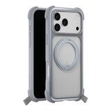 MAGEASY Odyssey Stand M 超軍規防摔磁吸支架手機殼 iPhone 17 Pro Max(迷霧) + 鏡頭保護貼Lenz(珊瑚) + Vetro 9H 鋼化玻璃保護膜