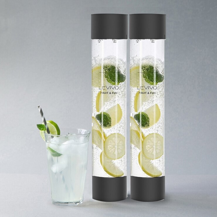 Levivo 氣泡水機專用水瓶 1公升 X 2入 黑