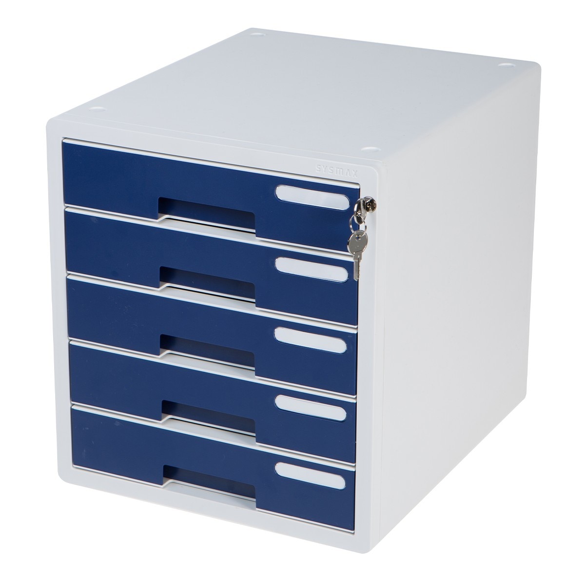 Sysmax 桌上型鎖定式五層資料櫃 深藍