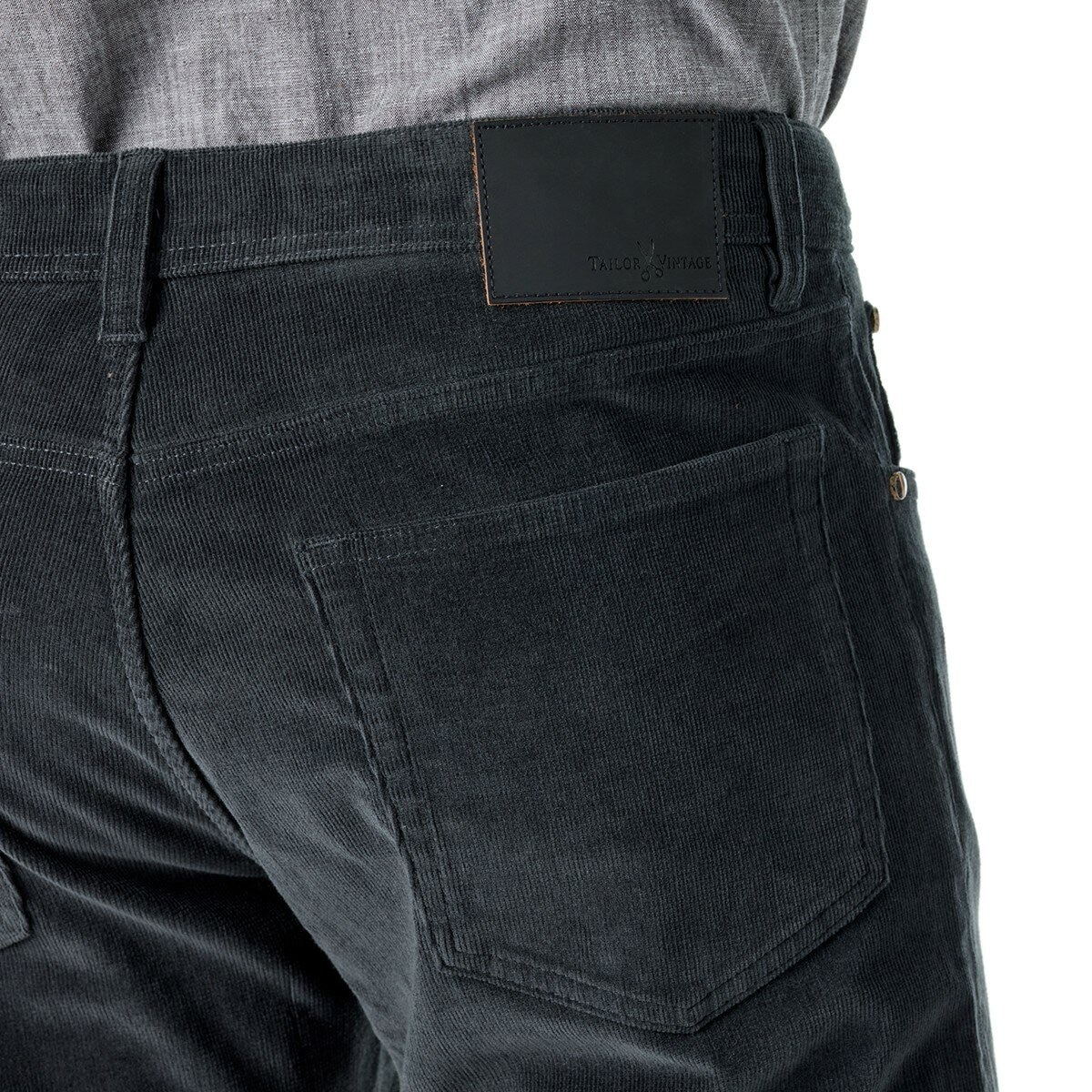 Tailor Vintage 男燈芯絨五口袋長褲 深灰 腰圍 36吋 X 褲長 32吋