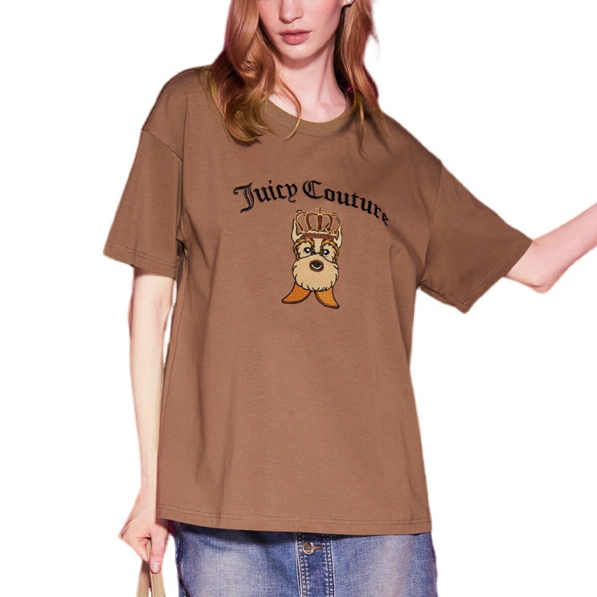 Juicy Couture 女刺繡短袖上衣 咖啡