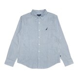 Nautica Men's Oxford Shirt Blue and White Stripe