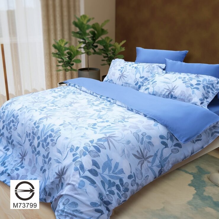 CASA 100%萊賽爾兩用被床包枕套六件組 初夏藍 雙人加大