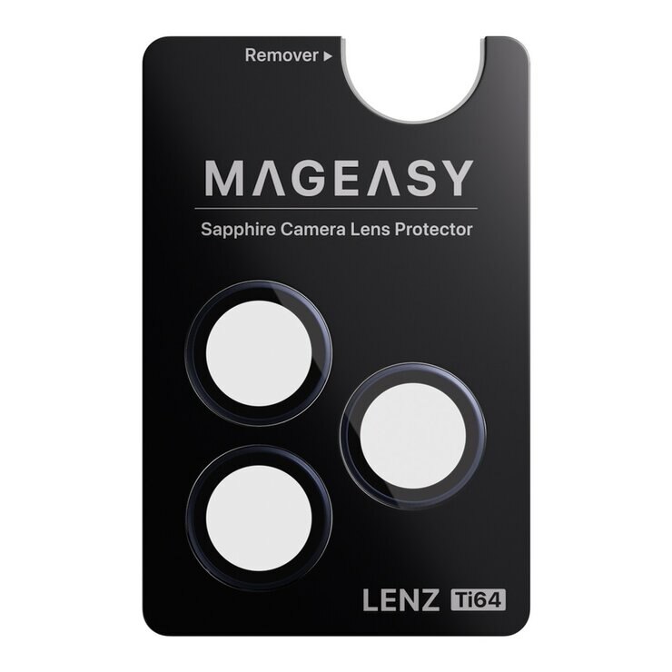 MAGEASY MagStand 360 M 磁吸旋轉支架防摔手機殼 iPhone 17 Pro(透明) + 鏡頭保護貼Lenz 鈦合金(午夜鈦) + Vetro 9H 鋼化玻璃保護膜
