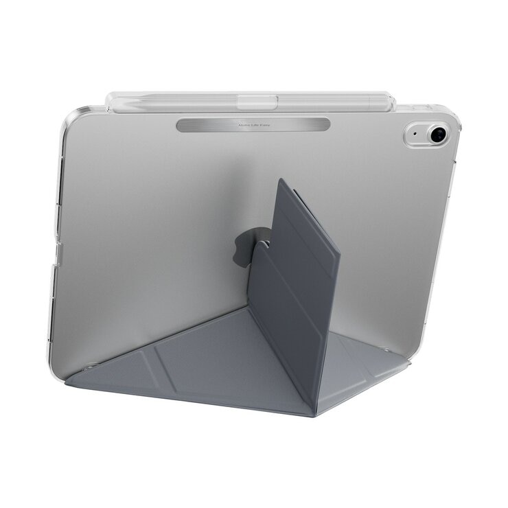 MAGEASY Facet 全方位支架透明背蓋保護套 (筆槽款) 適用於 2022 iPad 10.9吋 A14 & 2025 iPad 11吋 A16 阿拉斯加藍