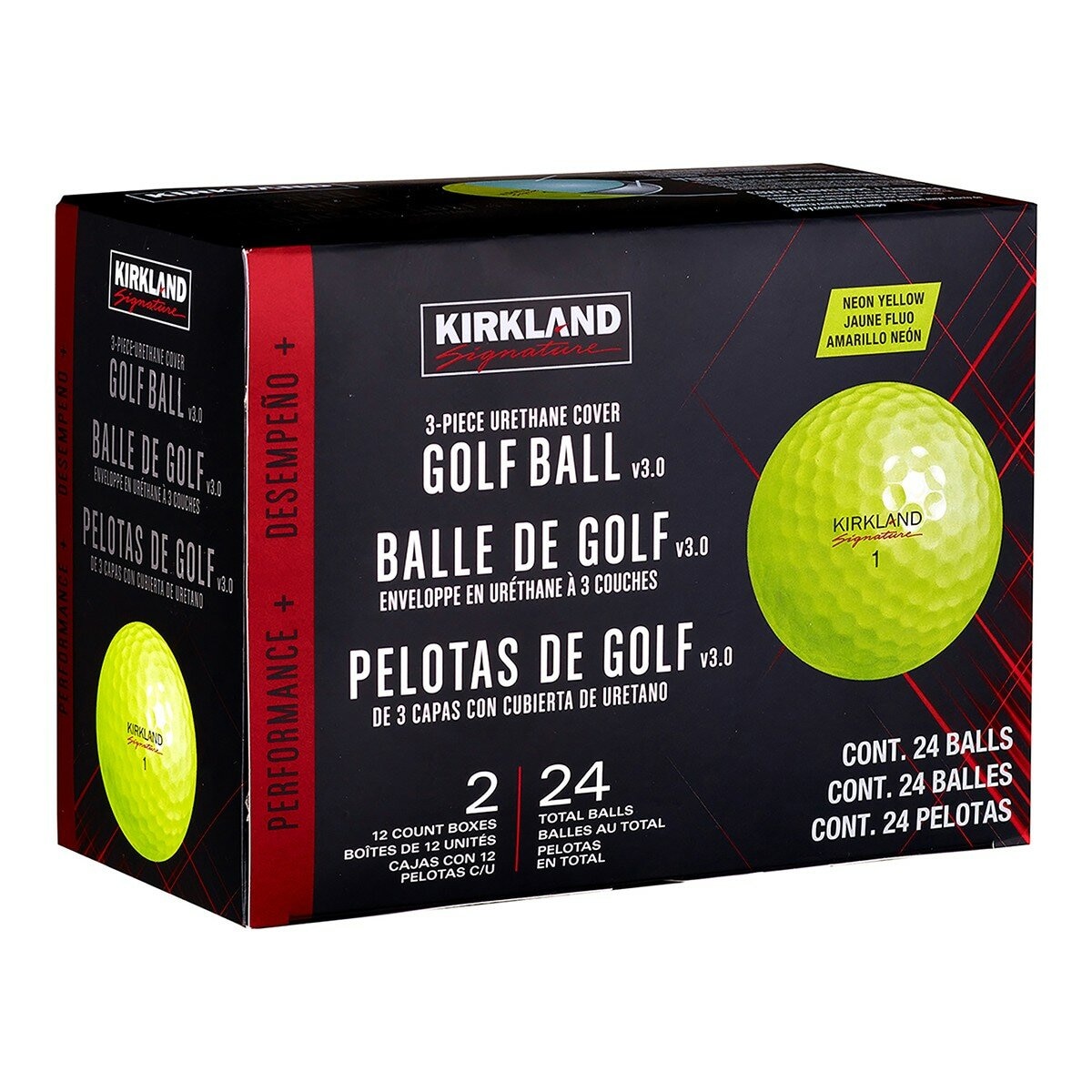 科克蘭 高爾夫三層球24入 黃球