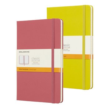 Moleskine 經典硬殼橫條筆記本(大型)-粉紅+黃2入 Moleskine 經典硬殼橫條筆記本(大型)-粉紅+黃2入
