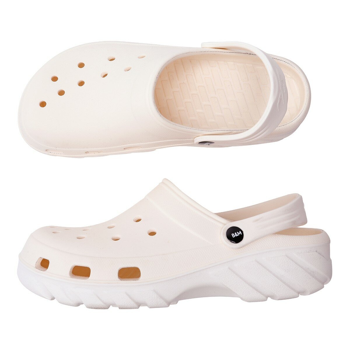 母子鱷魚 水陸雙色洞洞鞋 米白