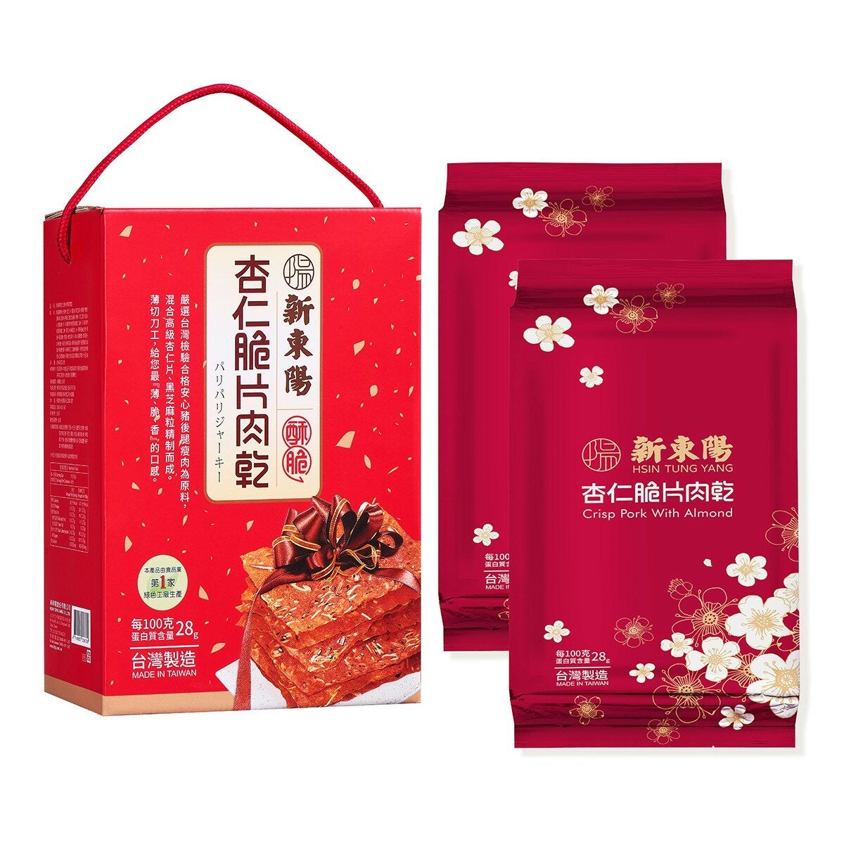 新東陽 杏仁脆片肉乾禮盒 300公克 新東陽 杏仁脆片肉乾禮盒 300公克